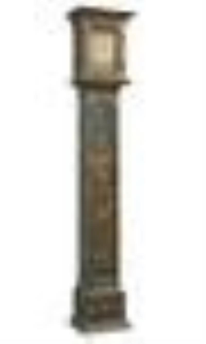 English Green Japanned and Parcel-Gilt Tall Case Clock