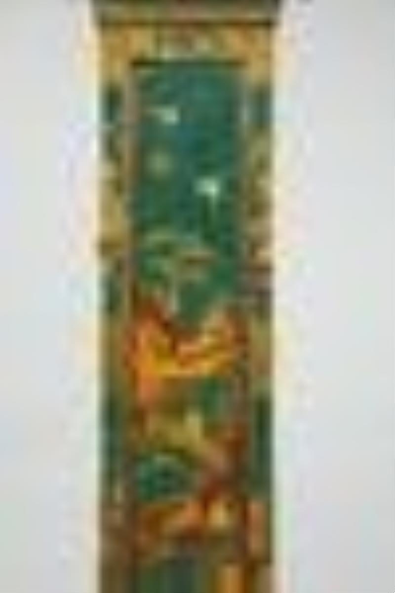 English Green Japanned and Parcel-Gilt Tall Case Clock