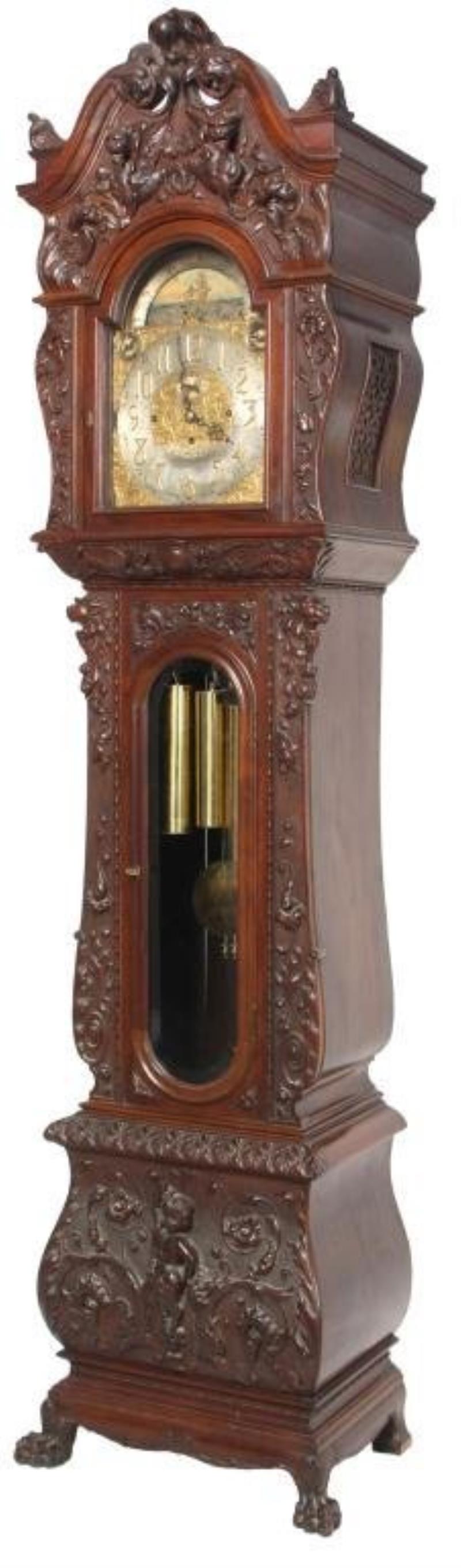 Tiffany Mahogany Grandfather Clock