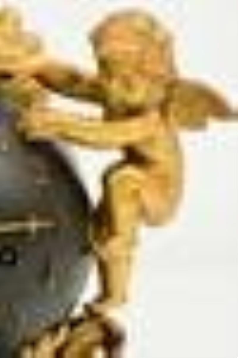 French Louis XV Style Gilt Bronze & Rouge Marble Ball Clock