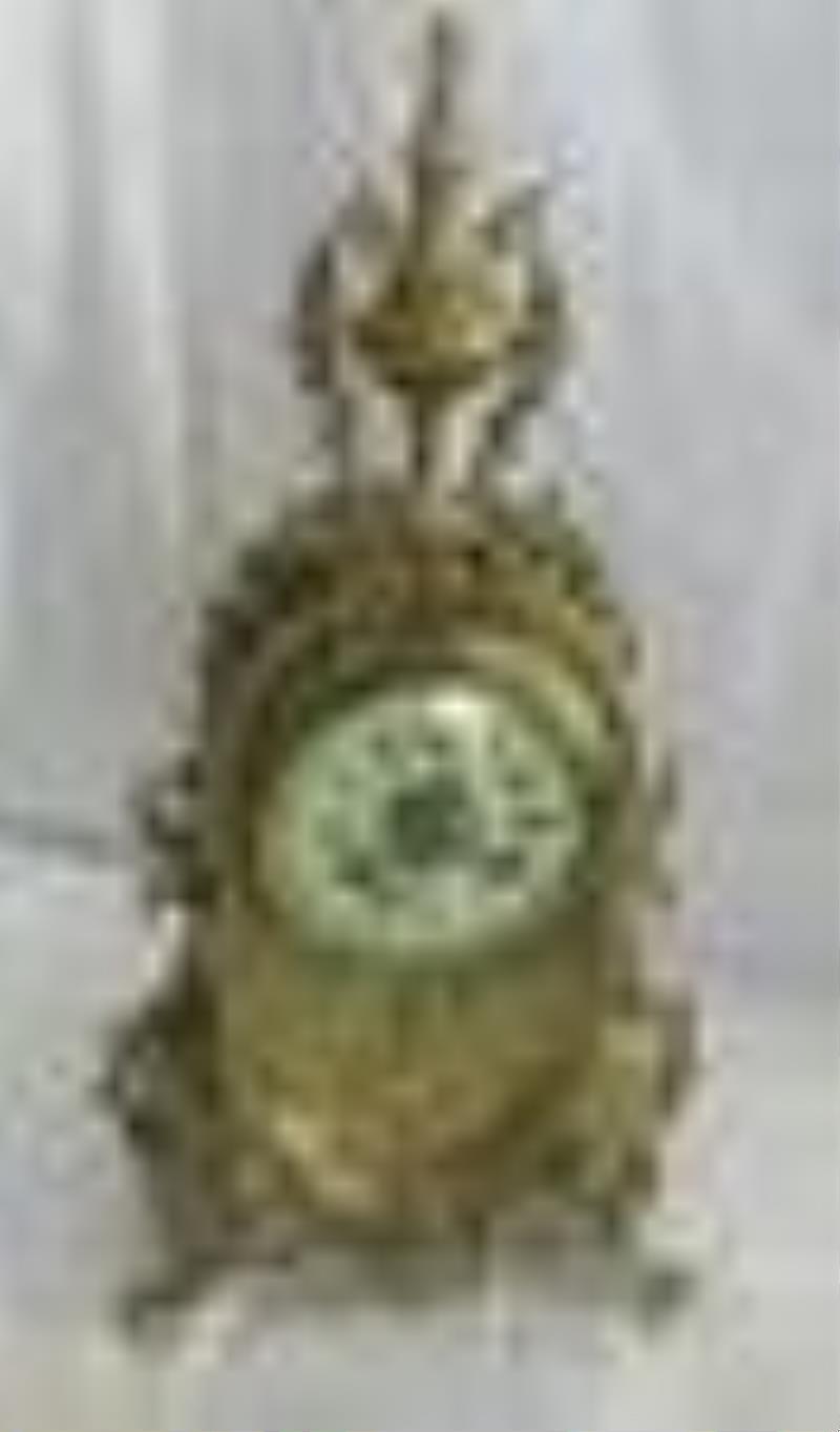 Fancy Victorian French brass clock with cupid