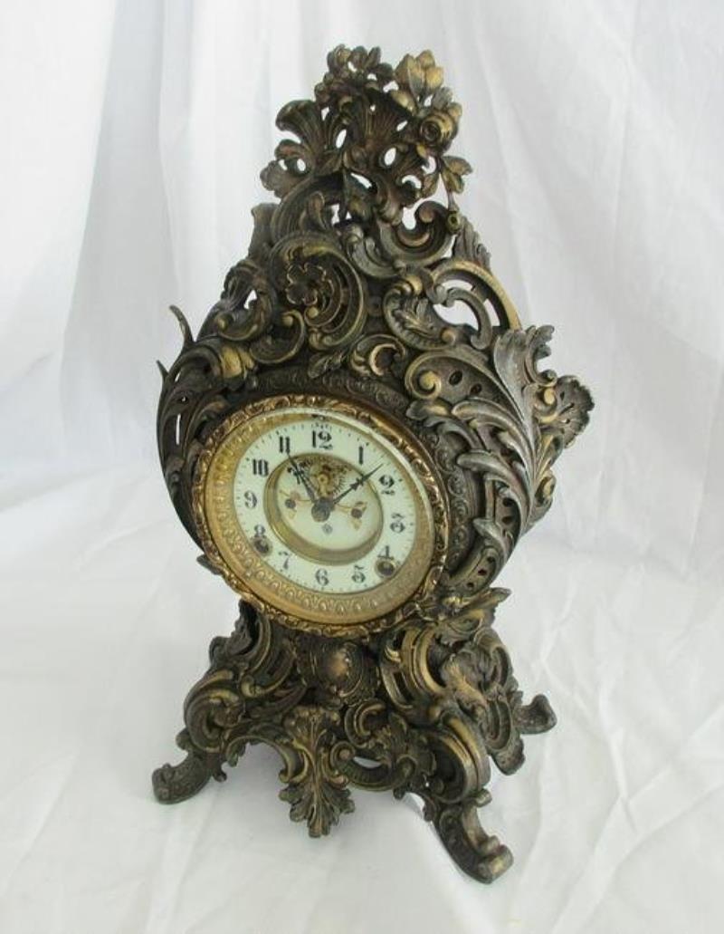 Fabulous Victorian Ansonia Rococo mantle clock