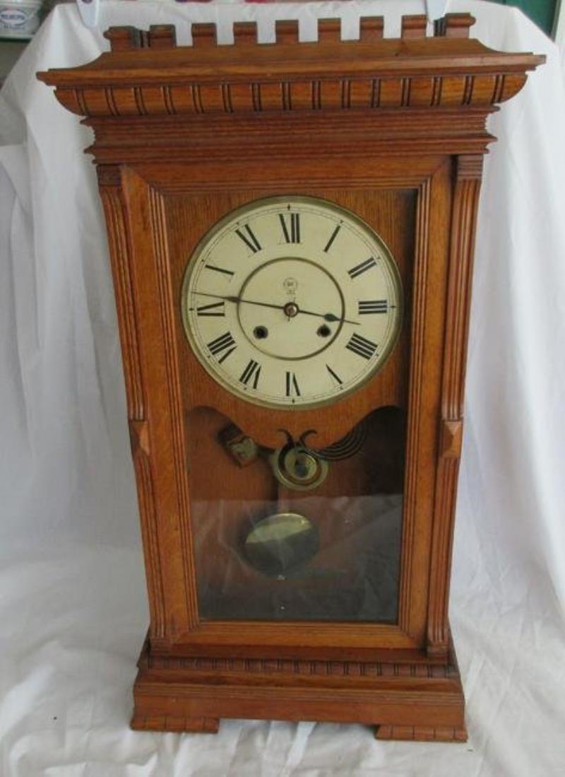 Antique Seth Thomas Garfield 2-weight oak clock