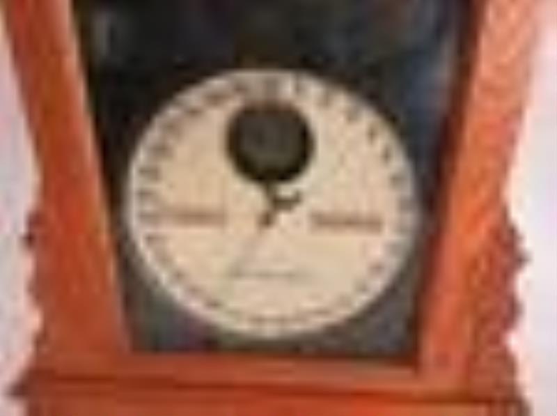Antique Ithaca double dial calendar oak clock