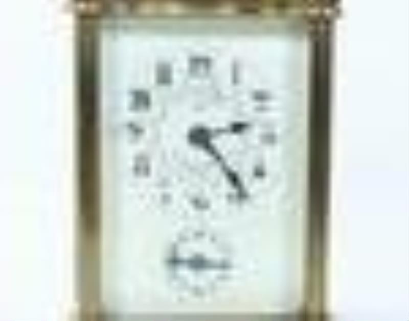 French 19C Carriage Clock Bell Key Leather Case