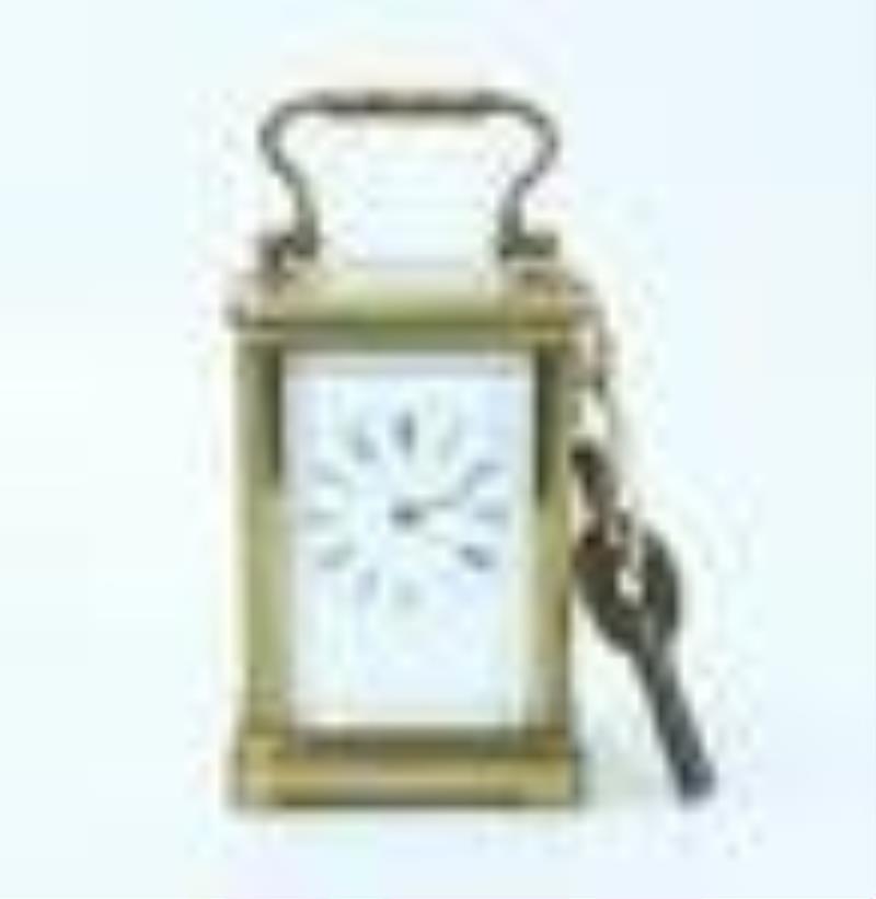 Swiss ca 1900 Small Carriage Clock & Key