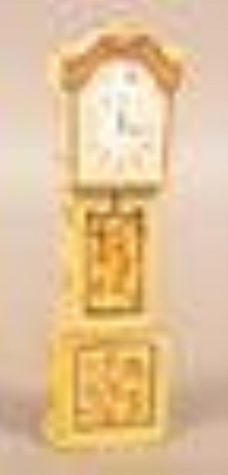 English Prattware Tall Case Clock Figurine.
