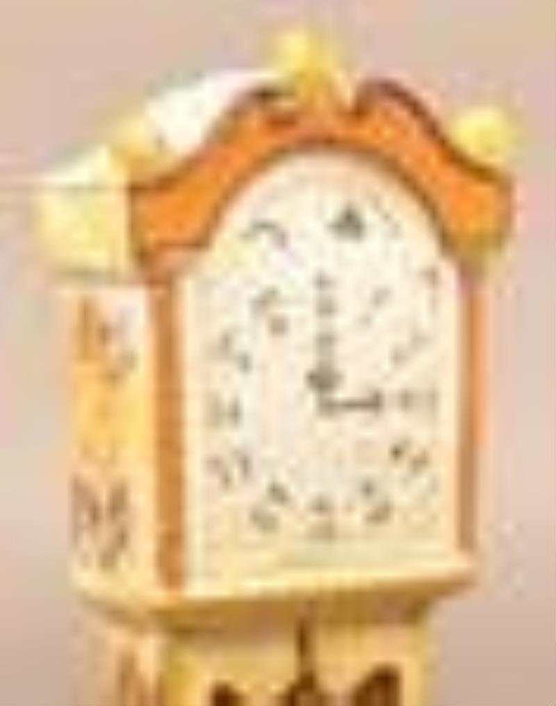 English Prattware Tall Case Clock Figurine.
