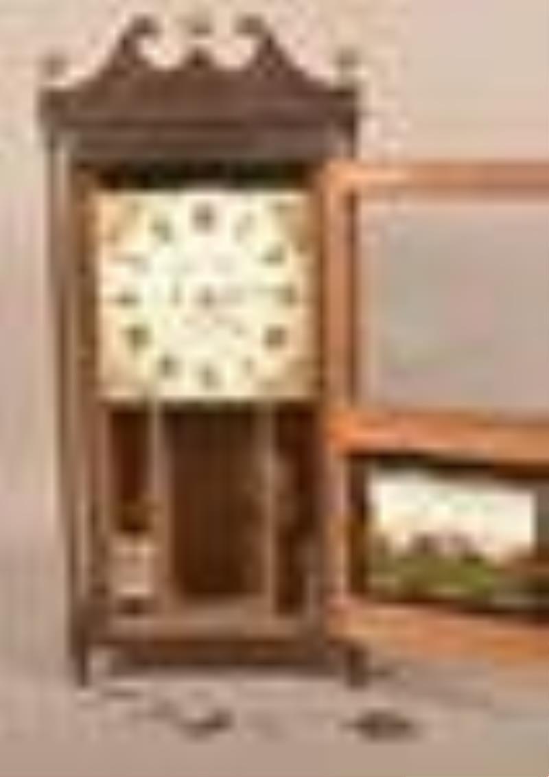Rare Jacob Eby Sheraton Mahogany Shelf Clock