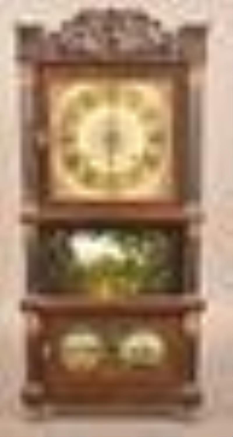 Ives Mahogany Triple Decker Shelf Clock