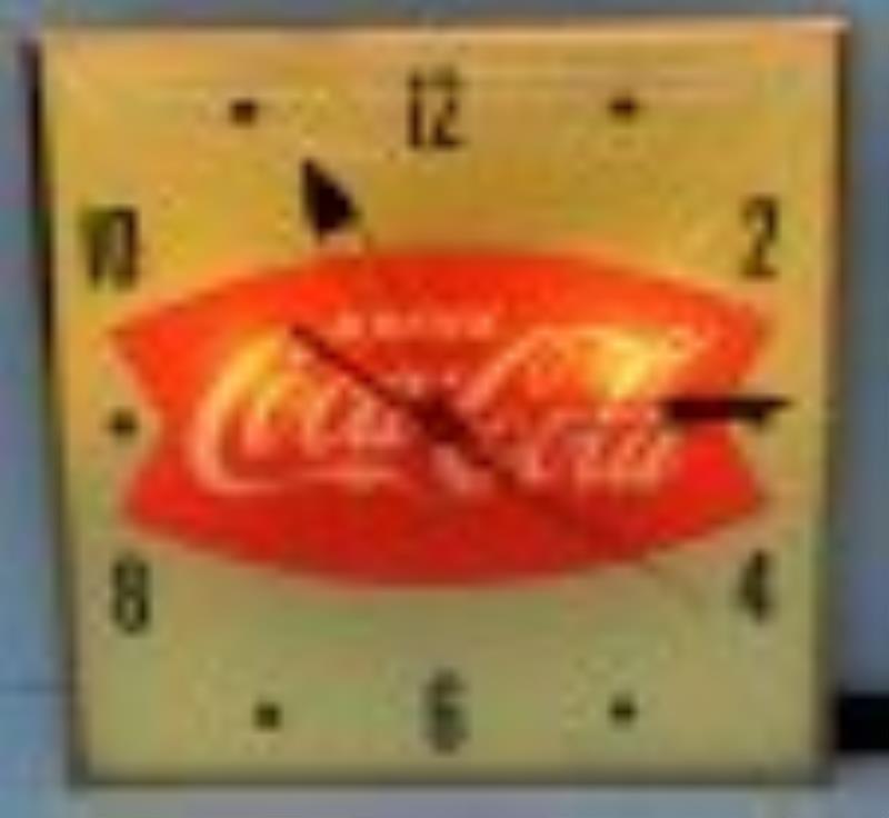 Drink Coca Cola Fishtail Light Up Clock