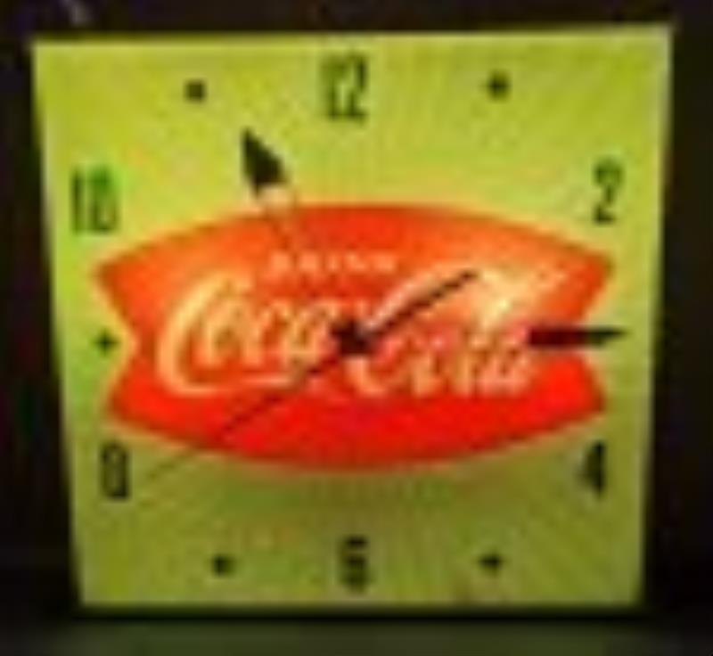Drink Coca Cola Fishtail Light Up Clock