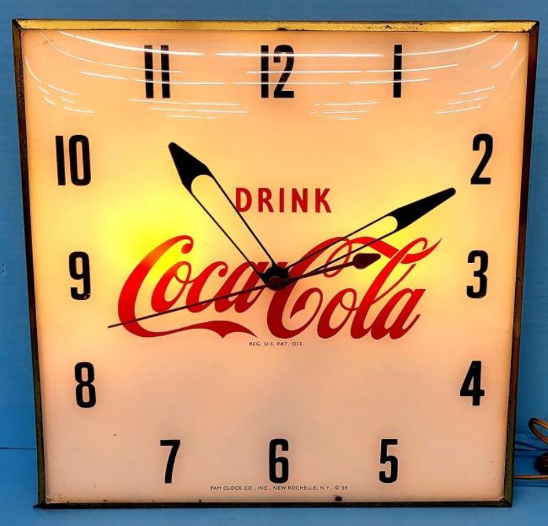 Drink Coca Cola Pam Light Up Clock
