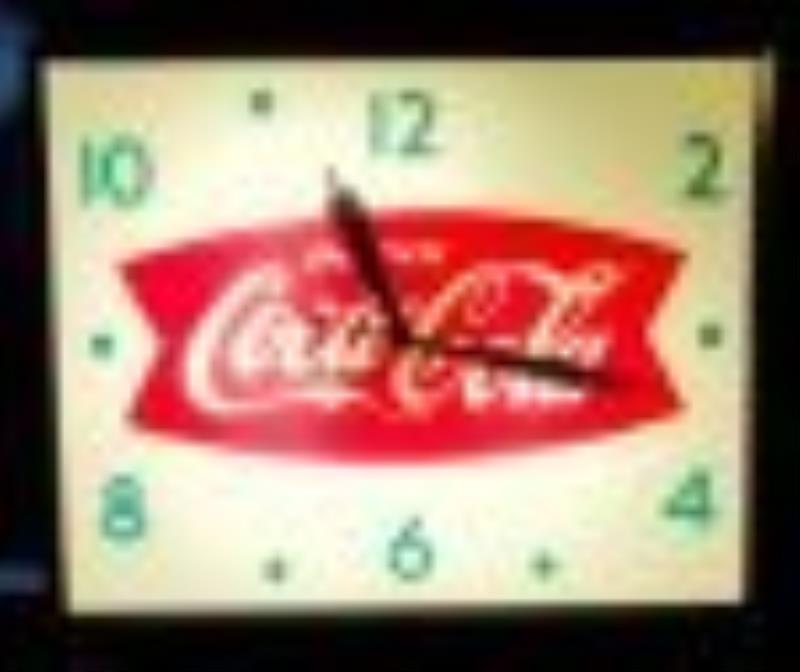 Drink Coca Cola Fishtail Light Up Clock Rectangle