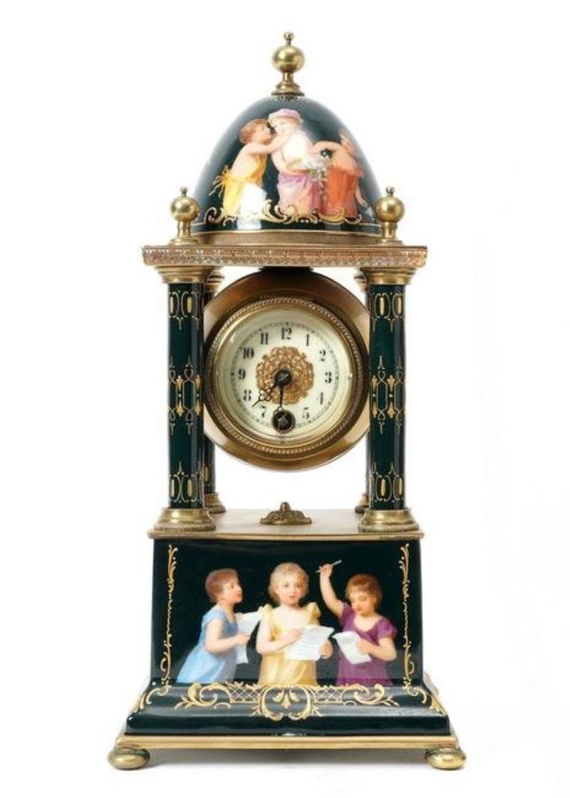 19th C. Royal Vienna Porcelain Mantle Clock