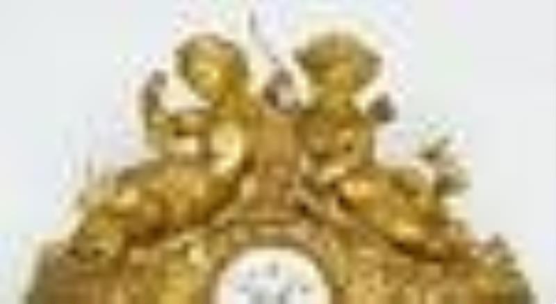 3 pc Large French Gilt Bronze Clock Garniture Set
