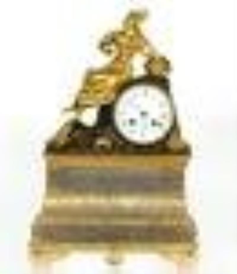 Japy Freres French Figural Bronze Mantle Clock