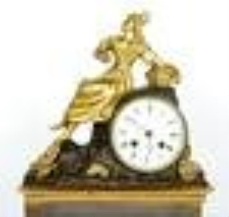 Japy Freres French Figural Bronze Mantle Clock