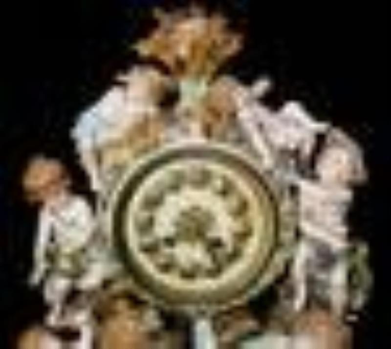 Large Rudolstadt Figural Porcelain Mantle Clock