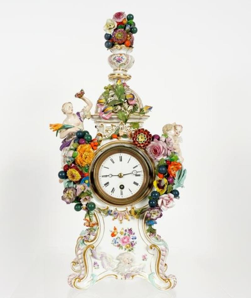 Meissen Figural Porcelain Mantle Clock