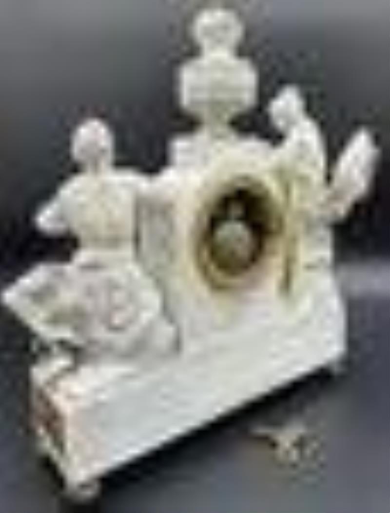 Gille L’Aine Paris Bisque Porcelain Figural Clock