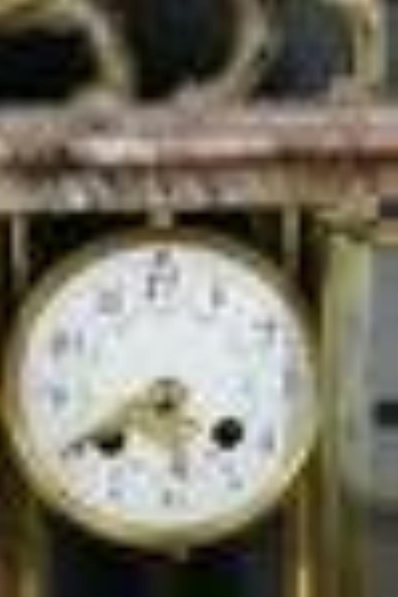 A Fine Antique Bronze Mounted Marble Clock