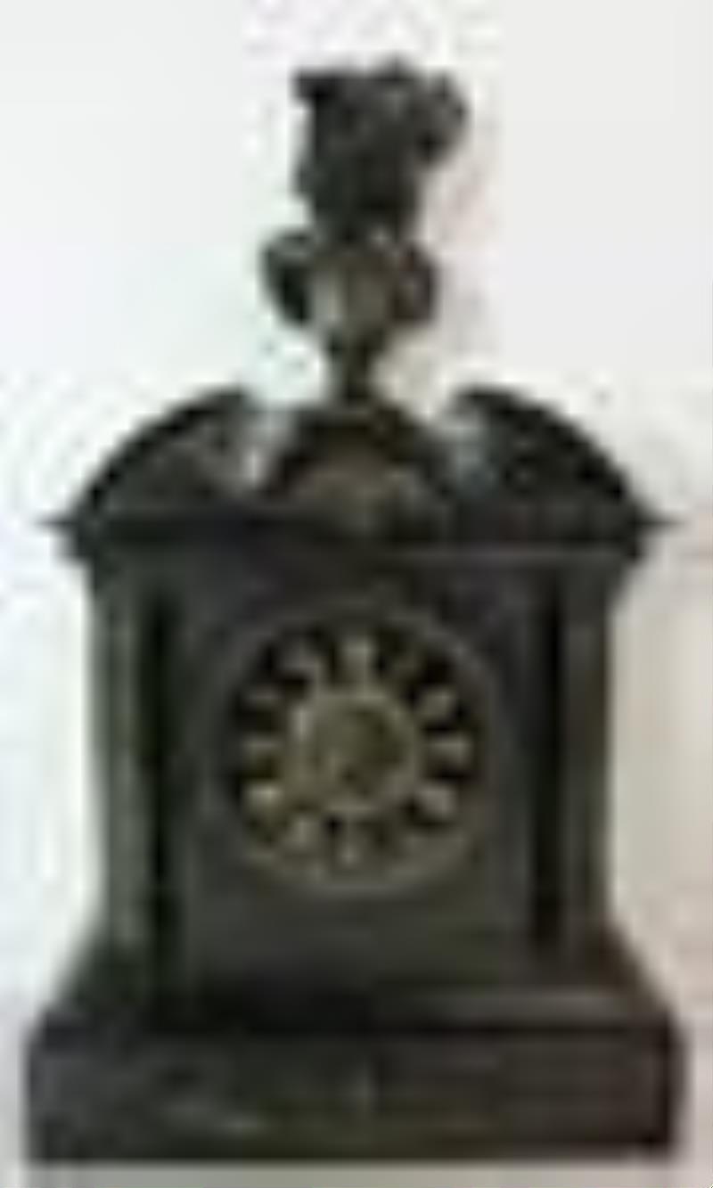 Large & Impressive Marble & Bronze Clock Garniture