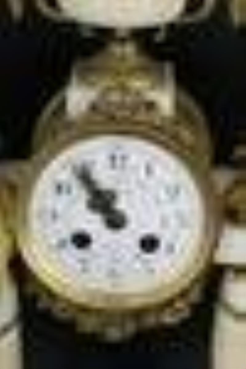 Antique French Bronze Mounted Marble Clock