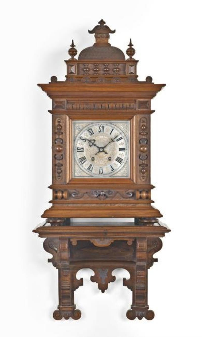 Lenzkirch Bracket Clock with Matching Shelf