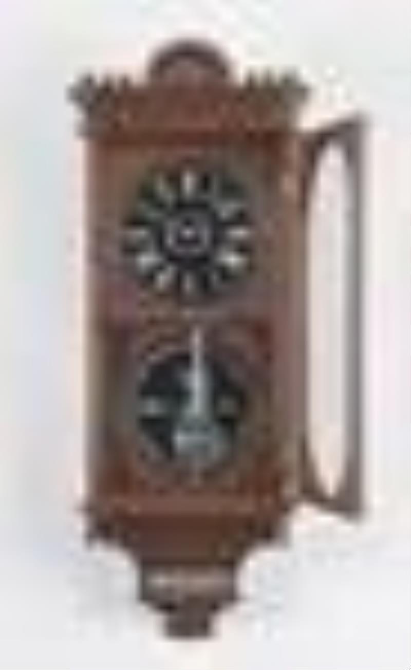 Ithaca Calendar Clock Co. No. 12 Hanging Kildare double dial calendar wall clock