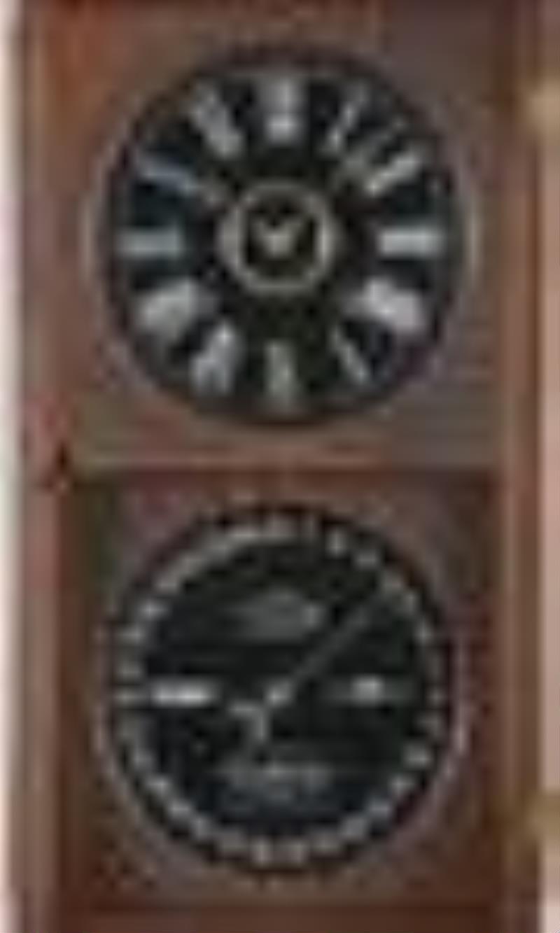Ithaca Calendar Clock Co. No. 12 Hanging Kildare double dial calendar wall clock
