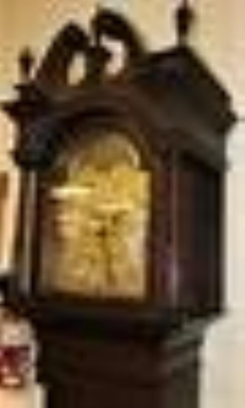 Exceptional Signed Tiffany And Co. 8 1/2\\\” Mahogany Grandfather Clock