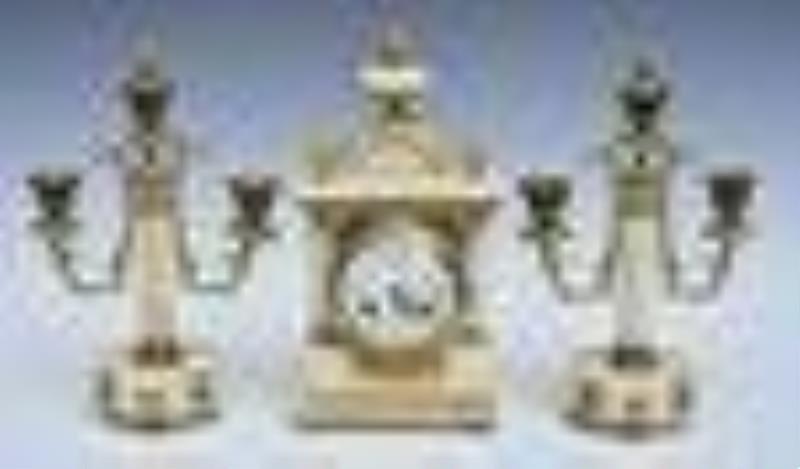 French Three Piece Clock Set