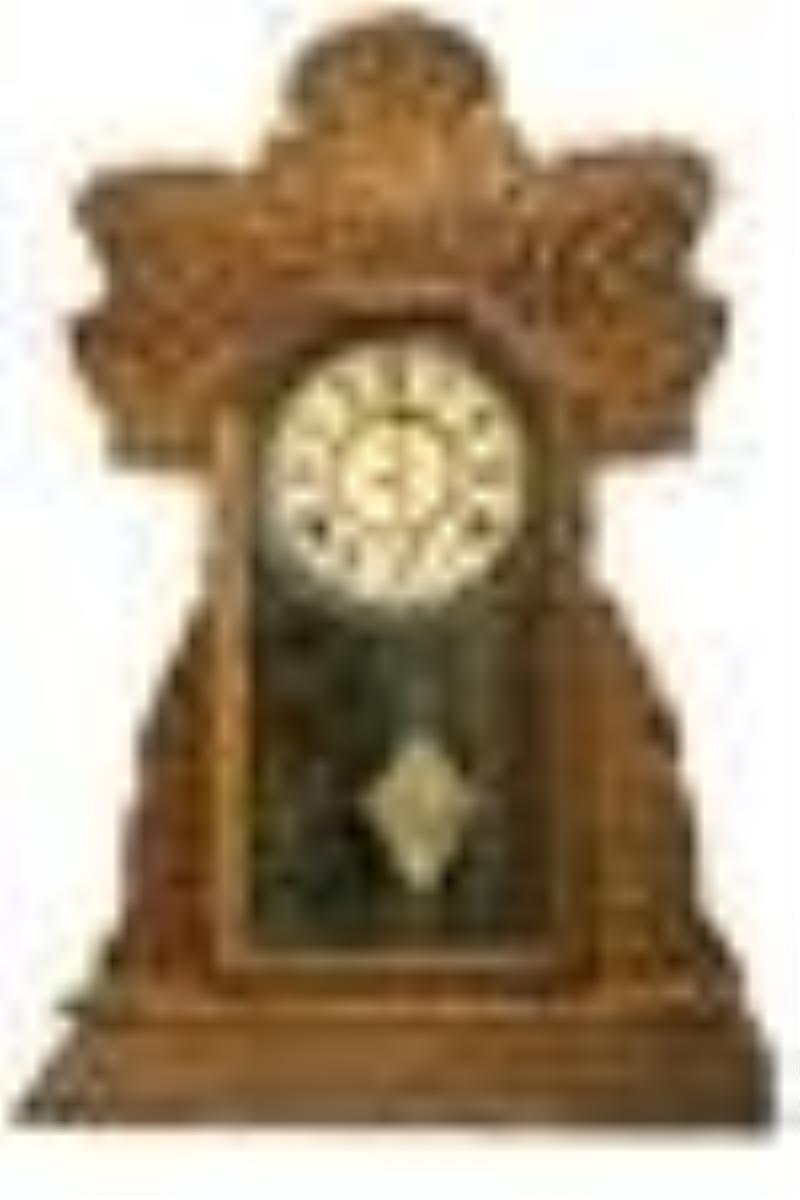 Antique Pressed Oak Kitchen Clock