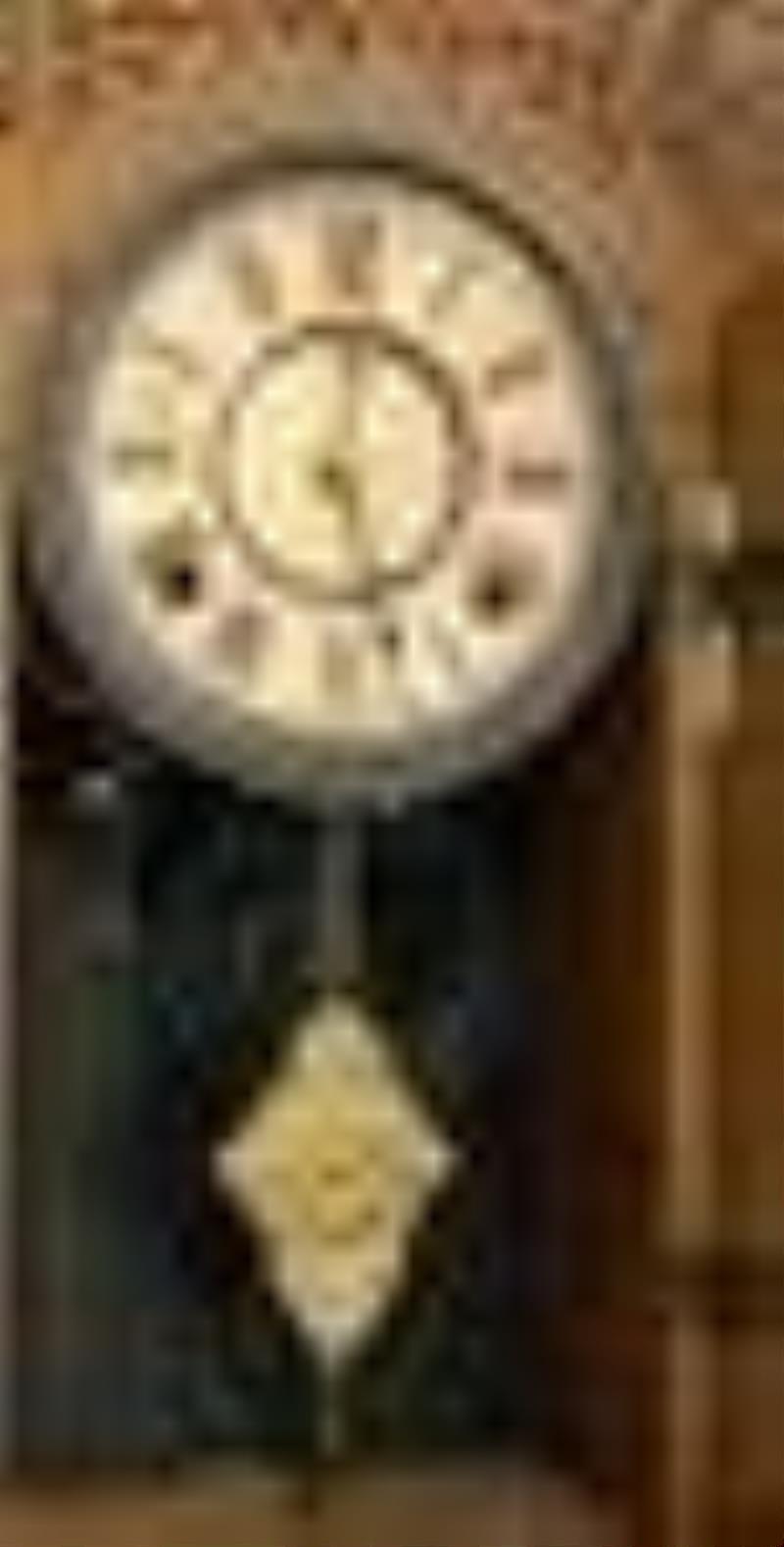 Antique Pressed Oak Kitchen Clock