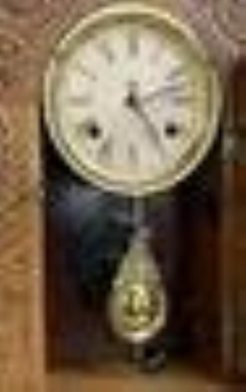 Antique Waterbury Pressed Oak Kitchen Clock