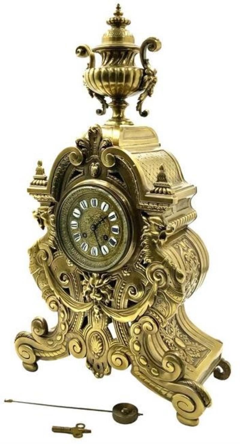 20th Century French Bronze Mantel Clock