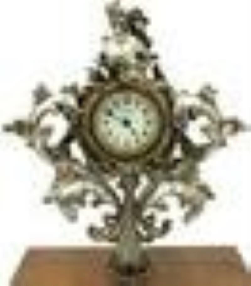 Antique New Haven Stem-Wind Metal Desk Clock