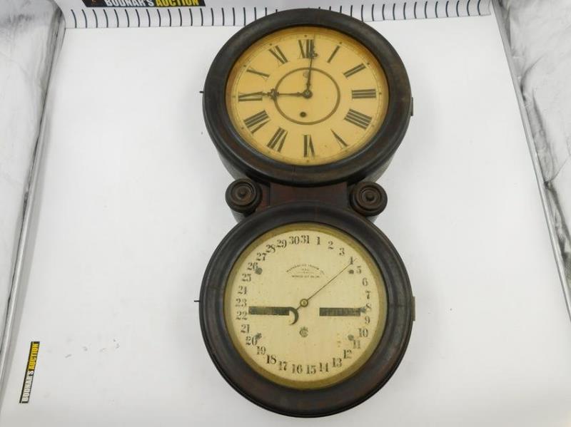 Waterbury Clock Co. Time and Date Wall Regulator Clock