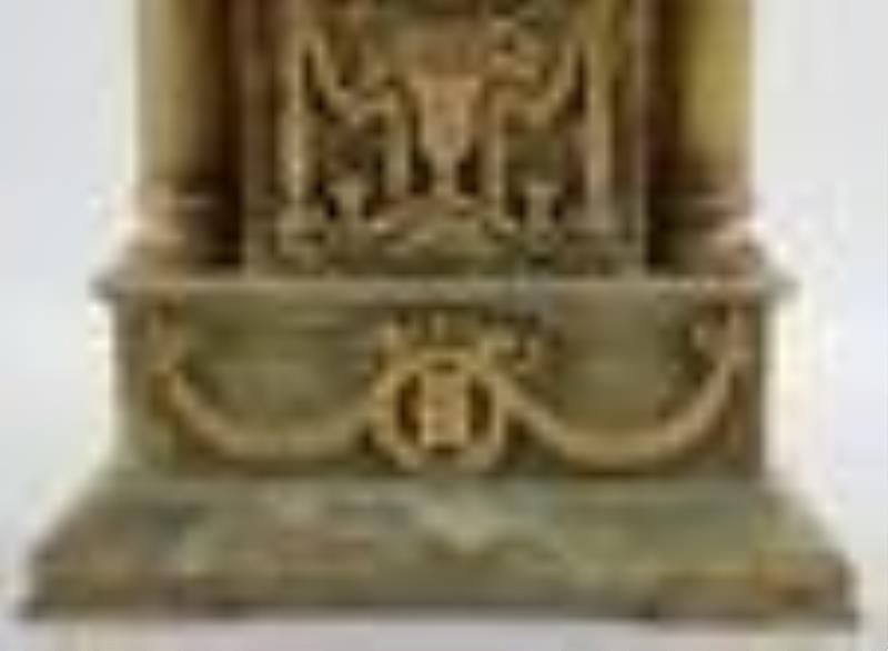Tiffany Ormolu Mounted Green Onyx Mantle Clock