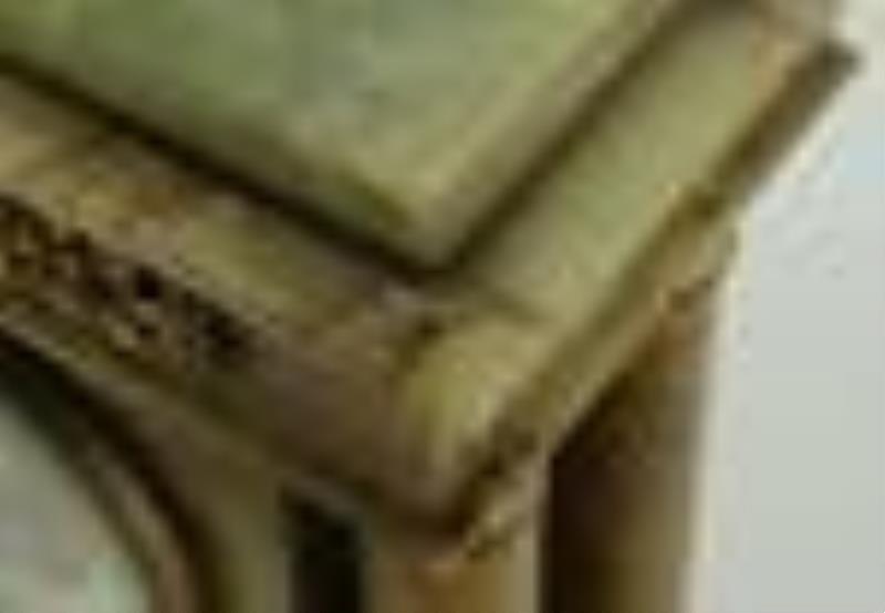 Tiffany Ormolu Mounted Green Onyx Mantle Clock