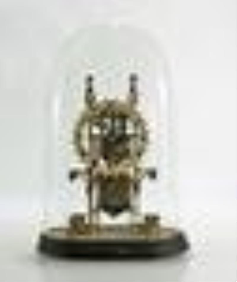 English Gothic Style Brass Skeleton Clock
