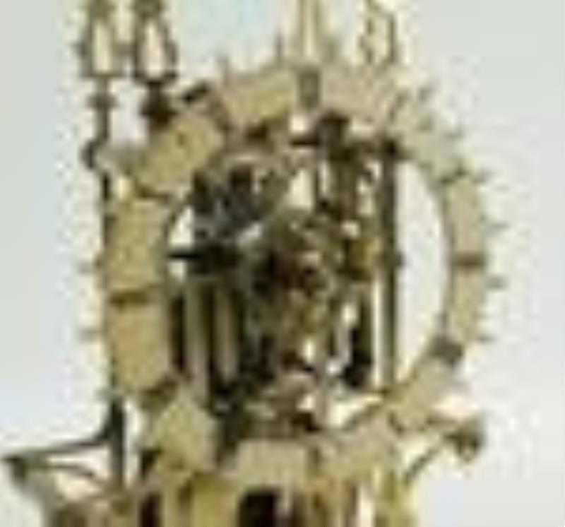 English Gothic Style Brass Skeleton Clock