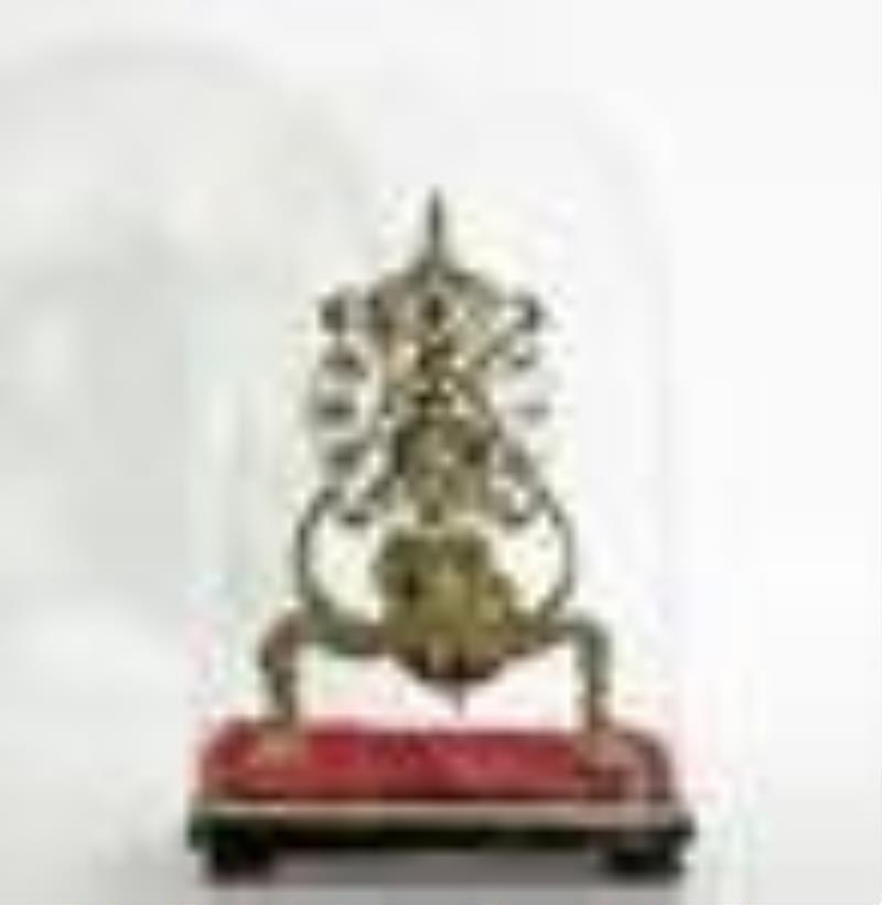 English Baroque Style Brass Skeleton Clock