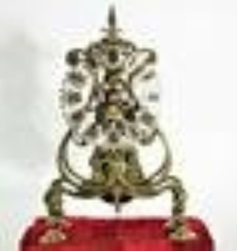 English Baroque Style Brass Skeleton Clock