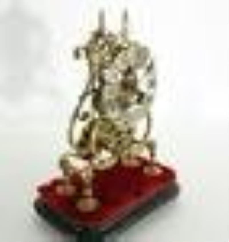 English Baroque Style Brass Skeleton Clock