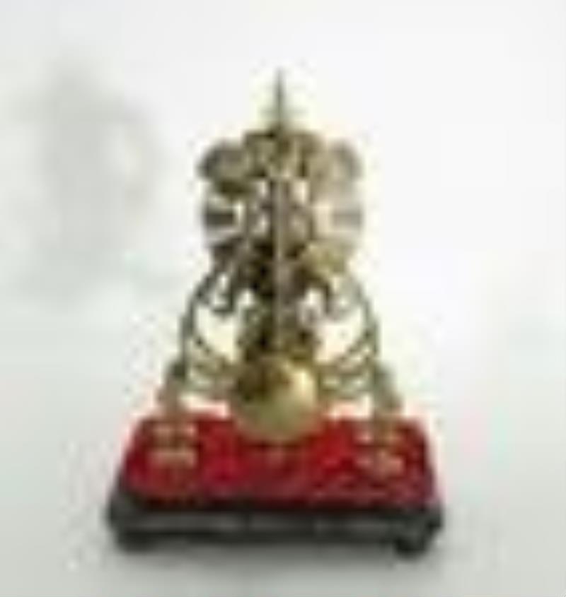 English Baroque Style Brass Skeleton Clock