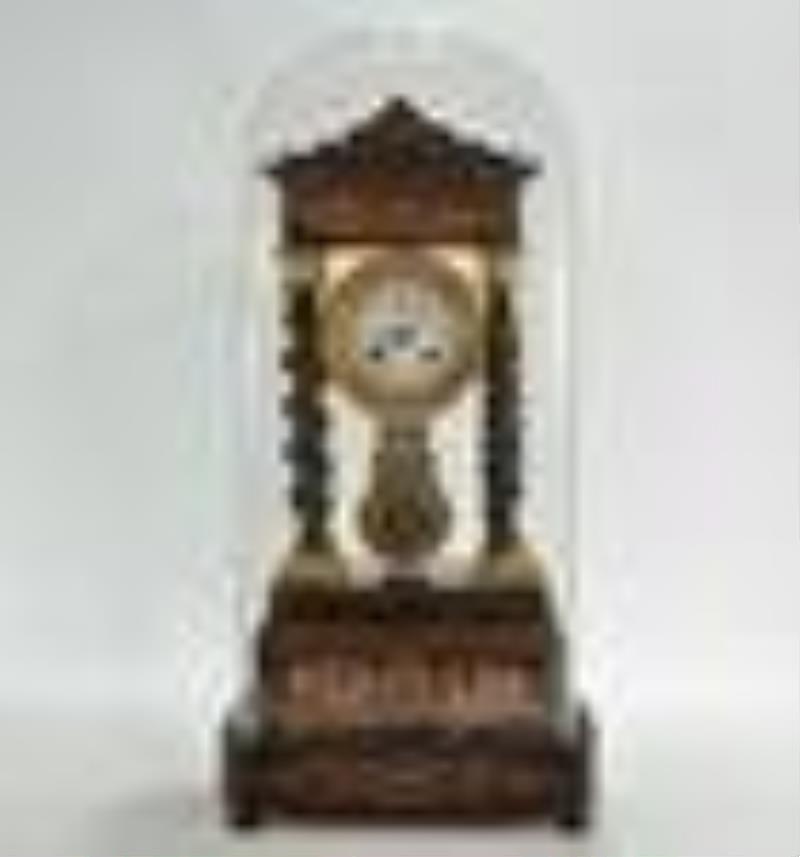 Late Charles X Inlaid Rosewood Portico Clock