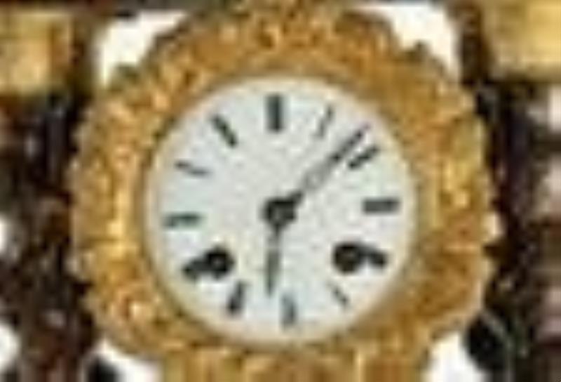 Late Charles X Inlaid Rosewood Portico Clock