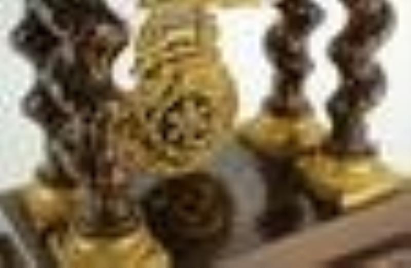 Late Charles X Inlaid Rosewood Portico Clock